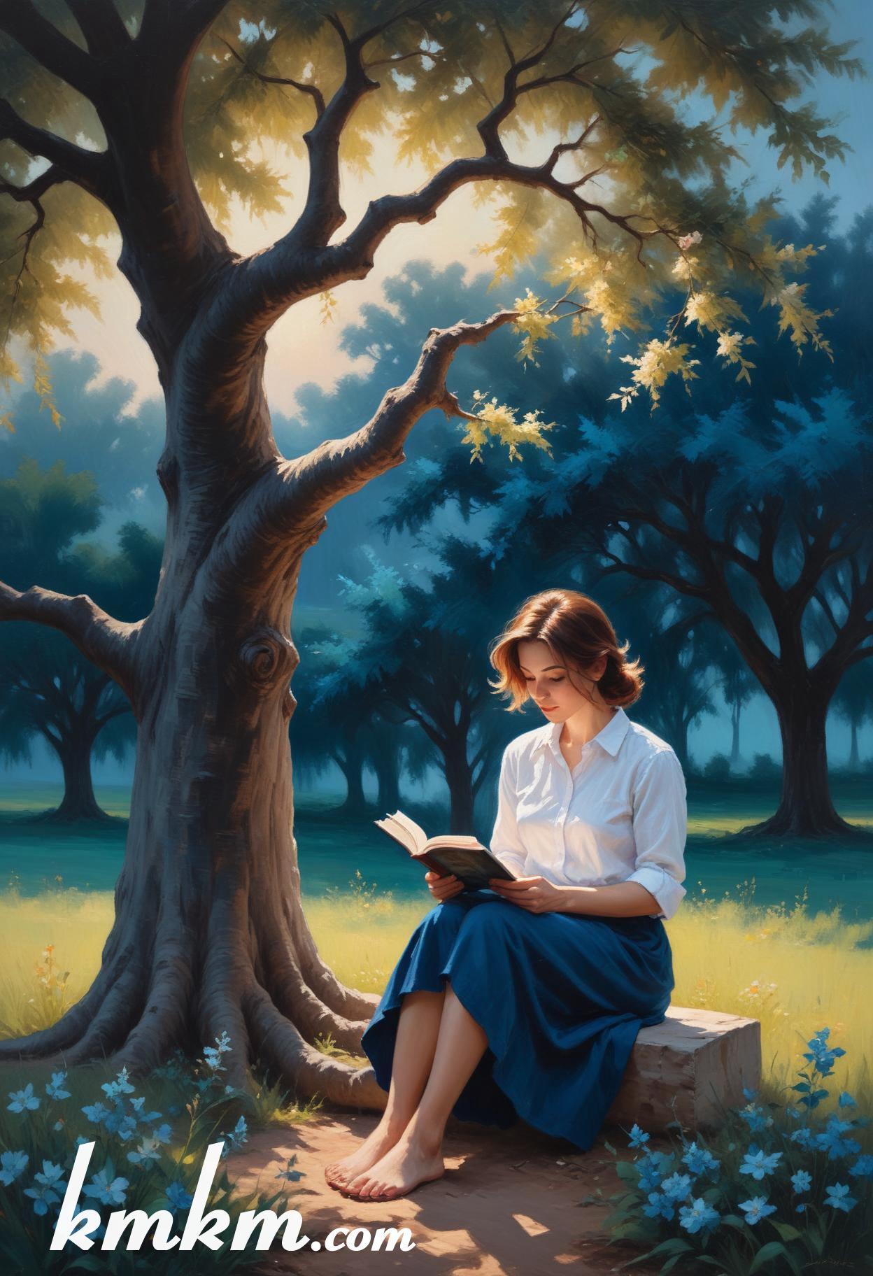 The holy bible reading girl figure portrait drawing 03