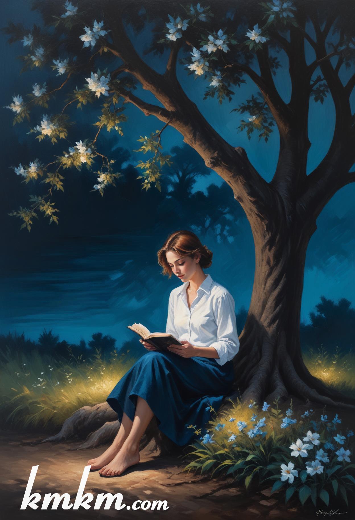 The holy bible reading girl figure portrait drawing 04