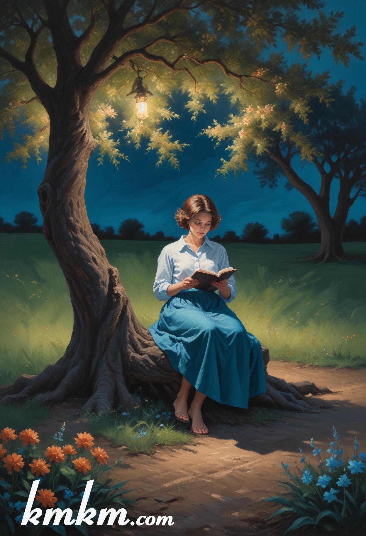 The holy bible reading girl figure portrait drawing 07