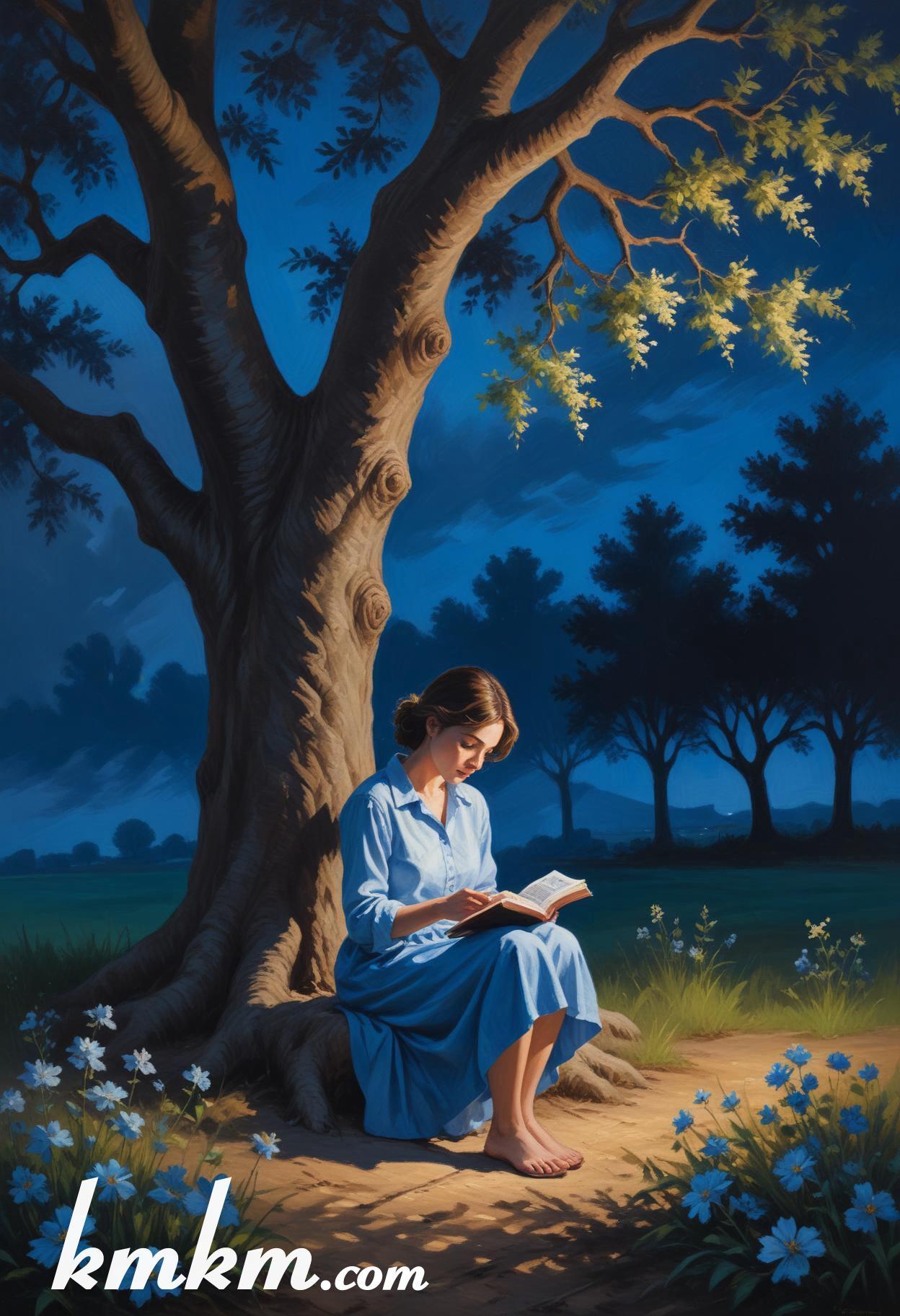 The holy bible reading girl figure portrait drawing 10