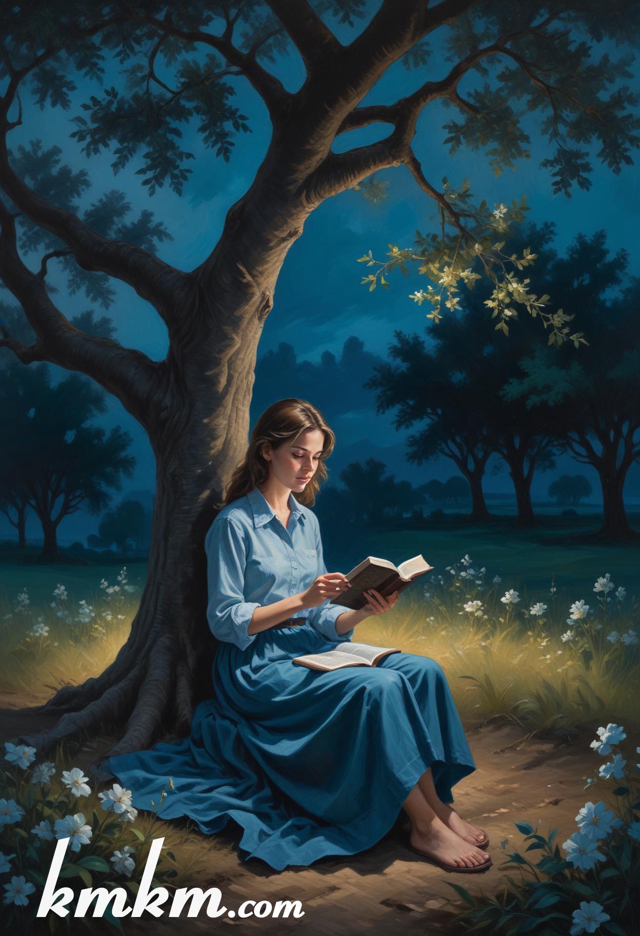 The holy bible reading girl figure portrait drawing 11