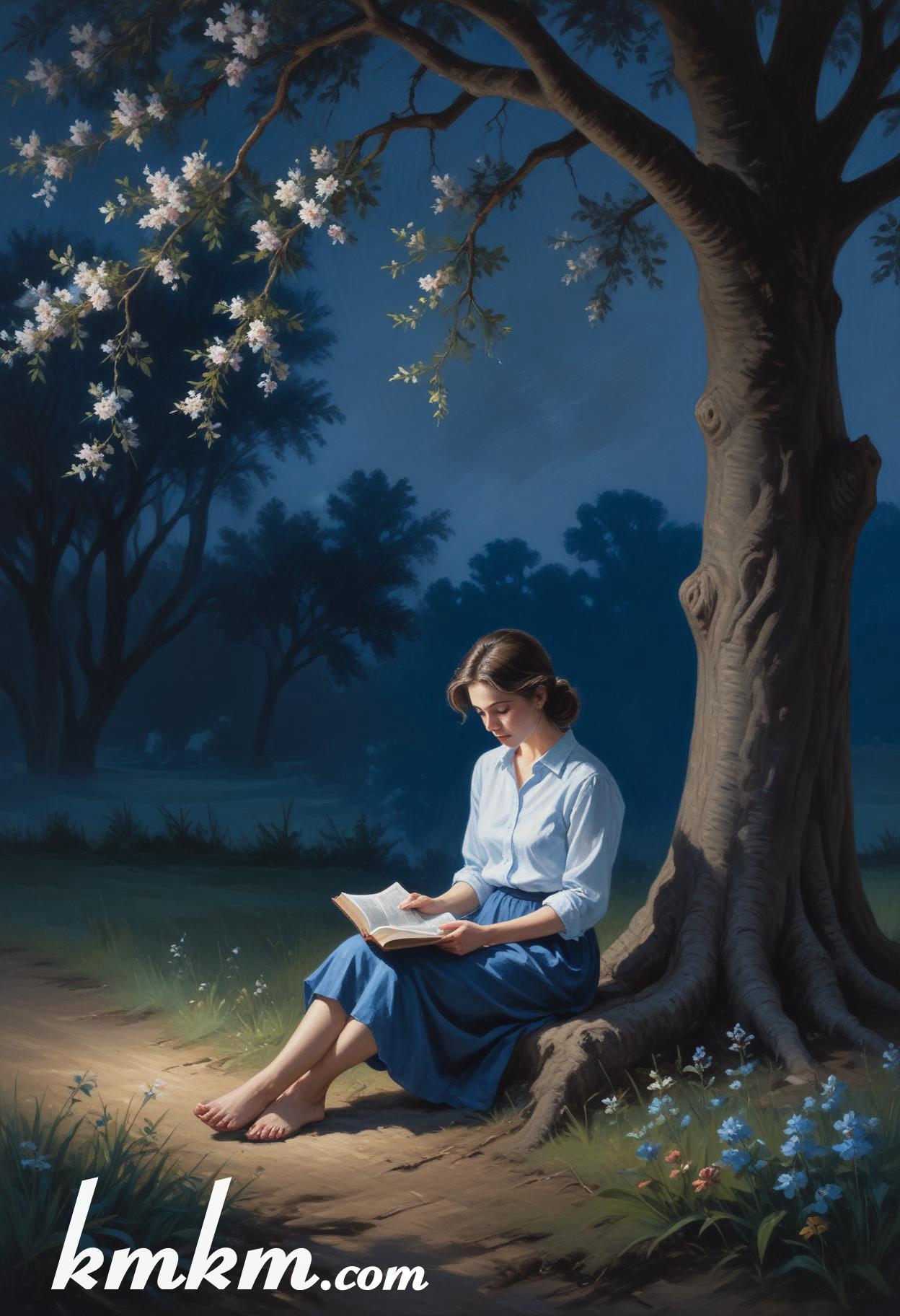 The holy bible reading girl figure portrait drawing 13