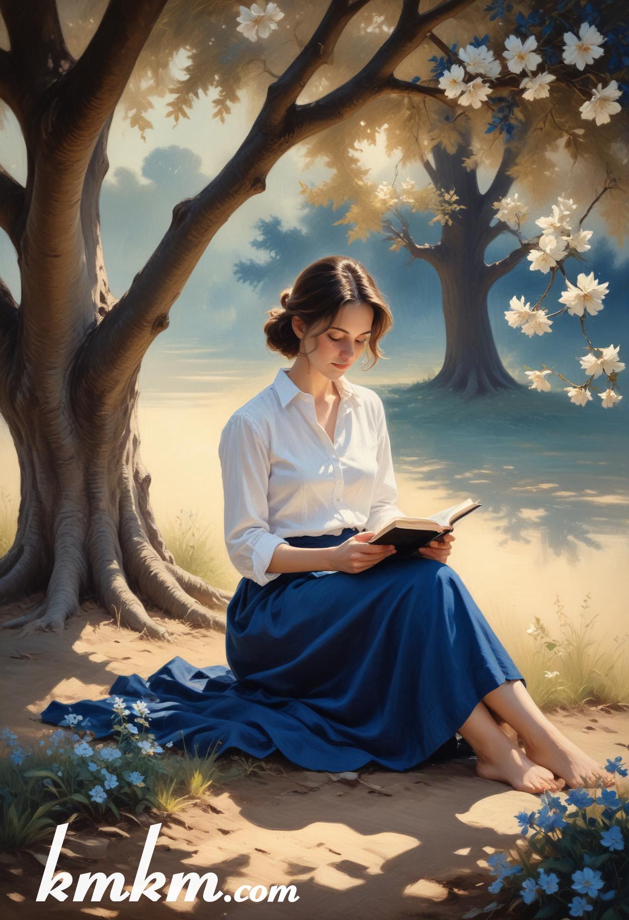 The holy bible reading girl figure portrait drawing 15