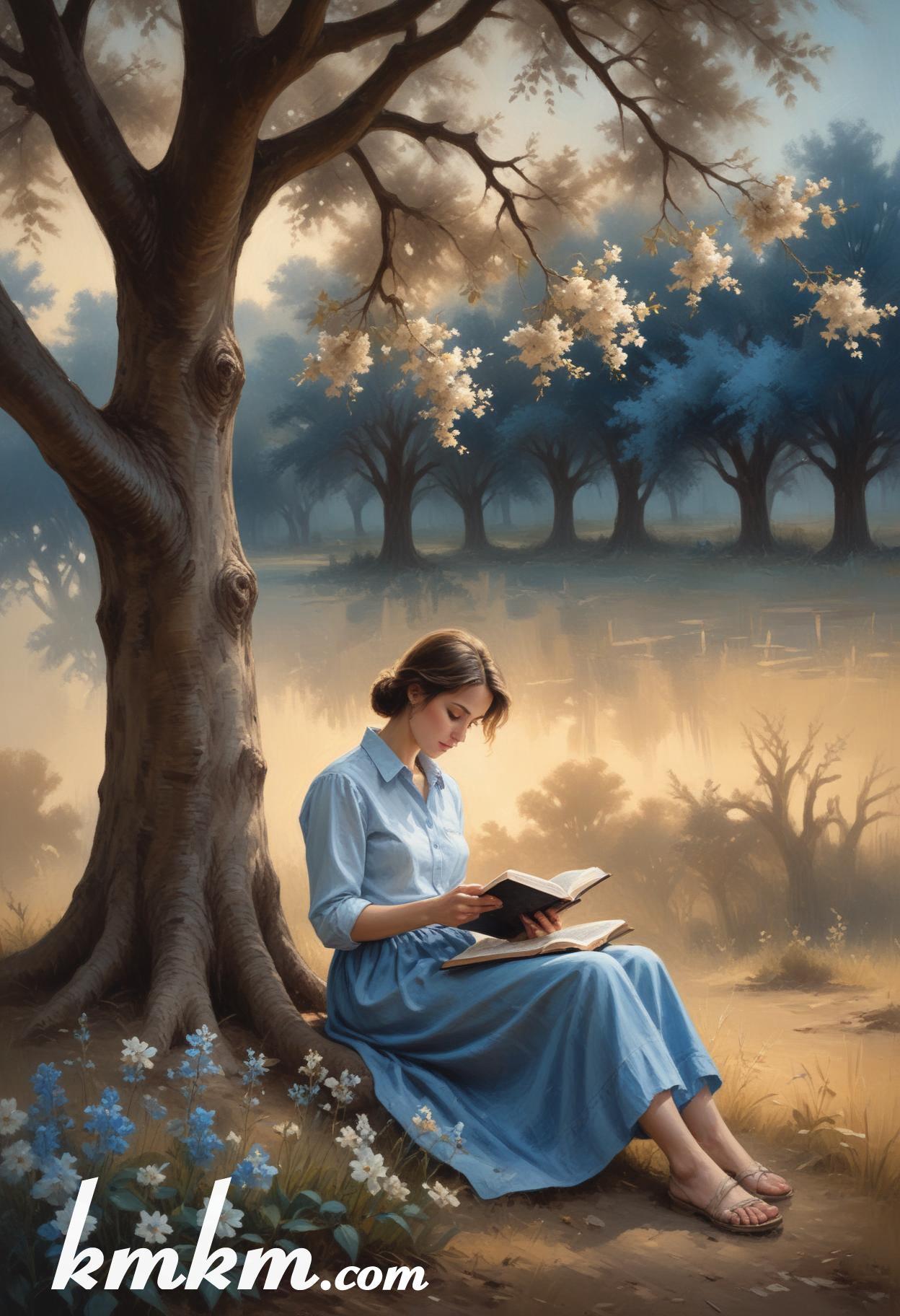 The holy bible reading girl figure portrait drawing 20