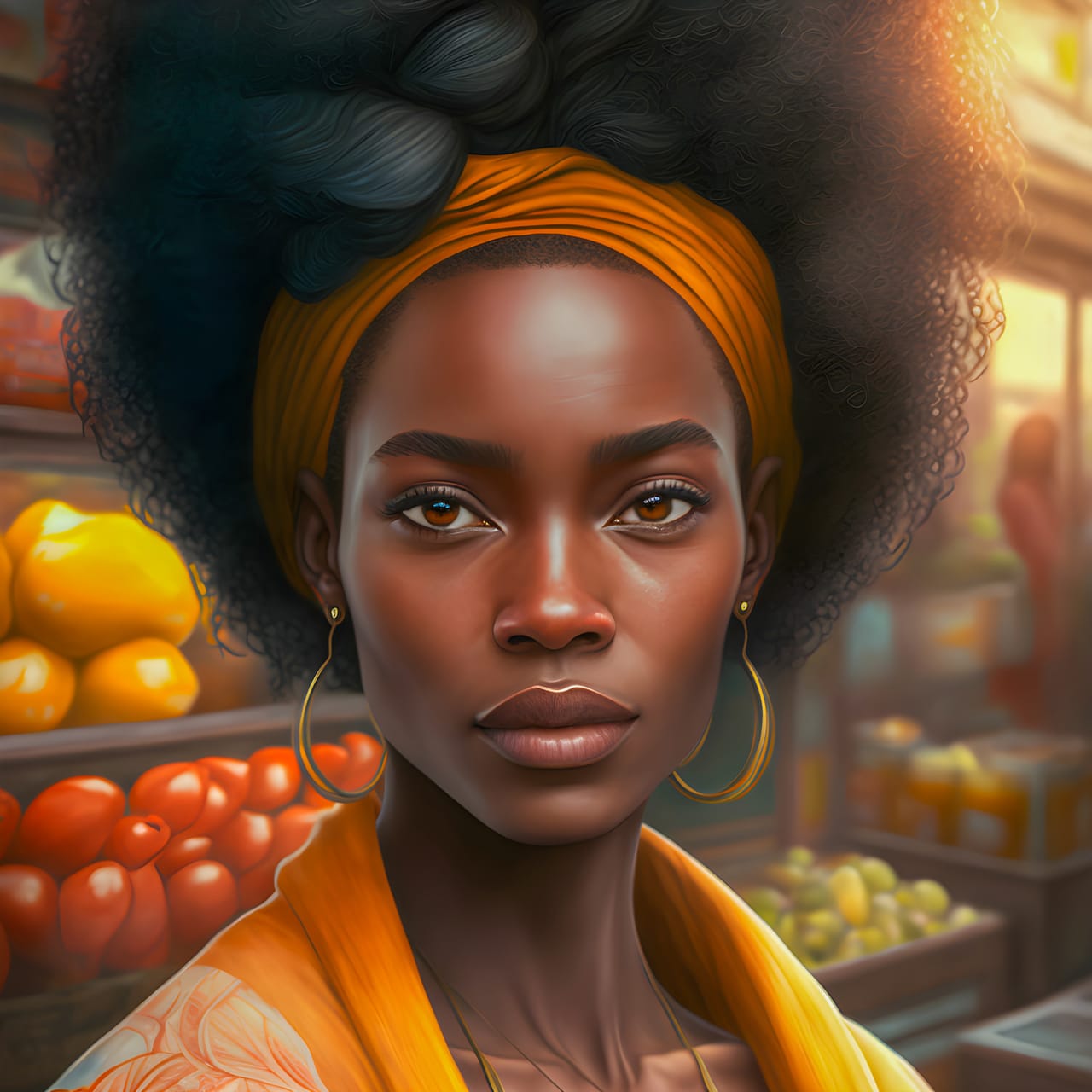Afro american girl portrait black history cartoon image