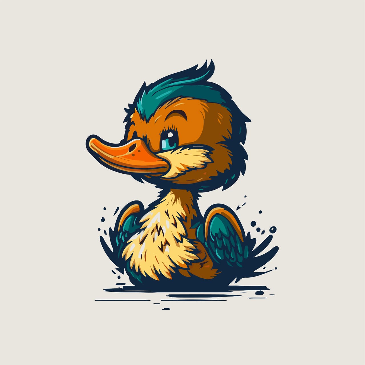 Avatar clipart cool duck goose character logo mascot icon branding