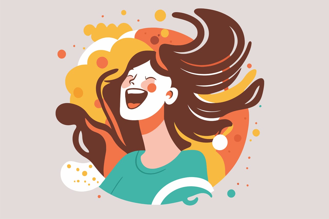 Avatar clipart happy smiling woman love happy smiling joyful young girl