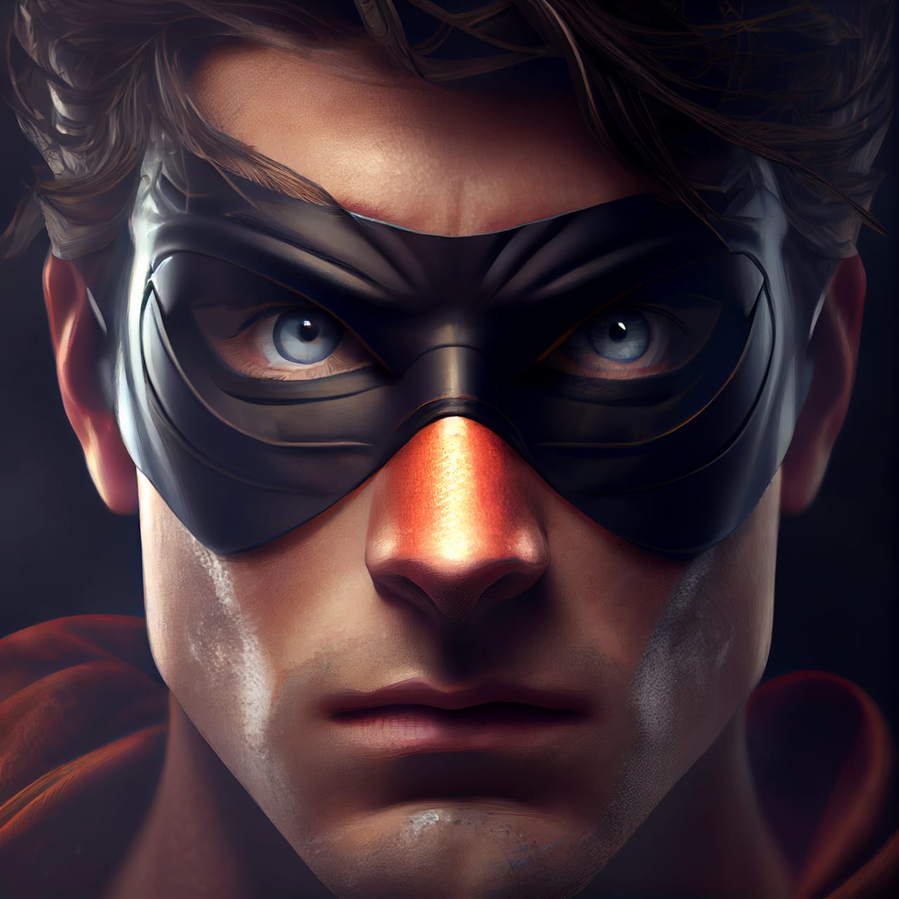 Avatar realistic superhero man with superpowers 3d render illustration