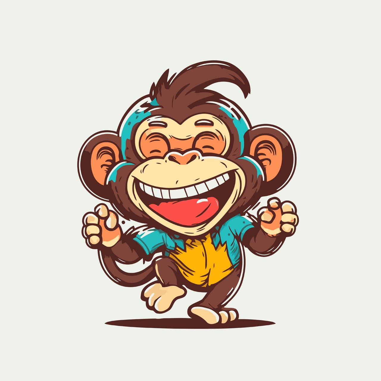 Monkey chimpanzee cartoon character logo mascot design business brandingnew name