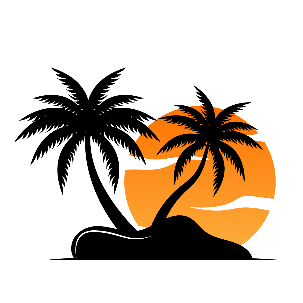 Coconut tree logo ocean tree design templates product branding beach tourism object