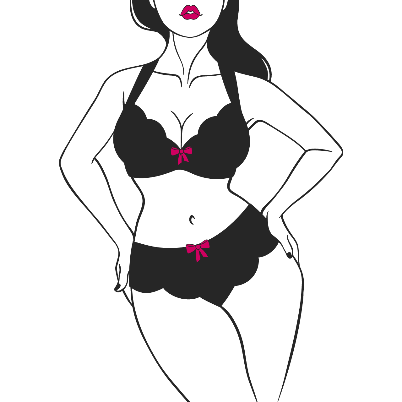 Bikini clipart beautiful female body underwear cartoon illustration image