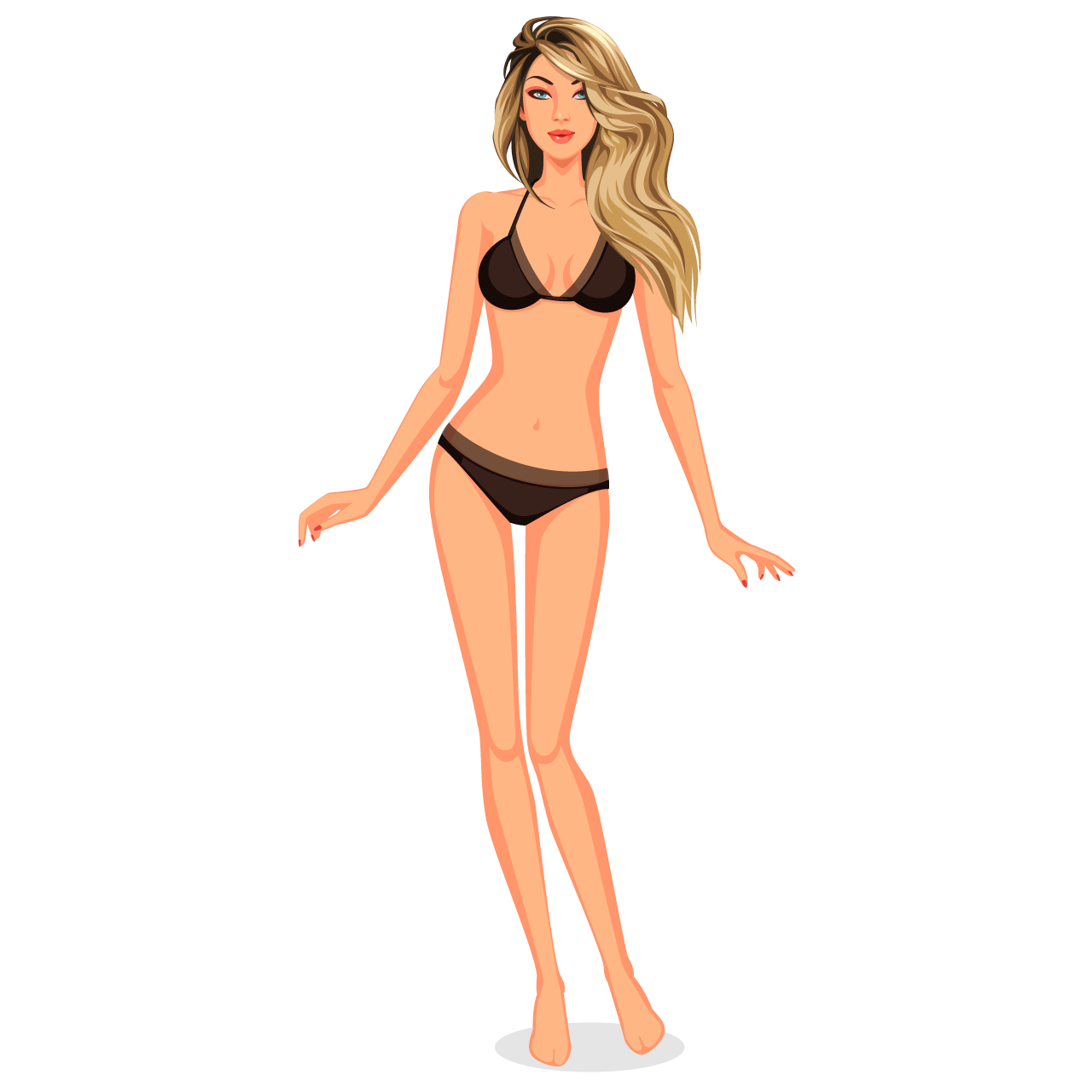Bikini clipart stylish beautiful model standing with cool blonde hair