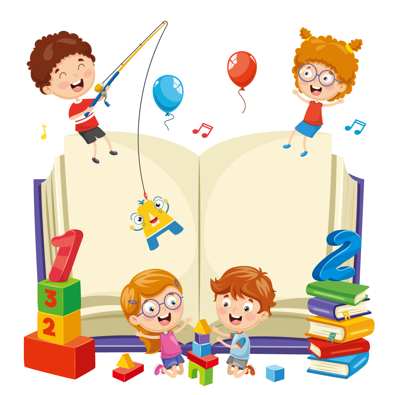 Book clipart happy children reading transparent background png