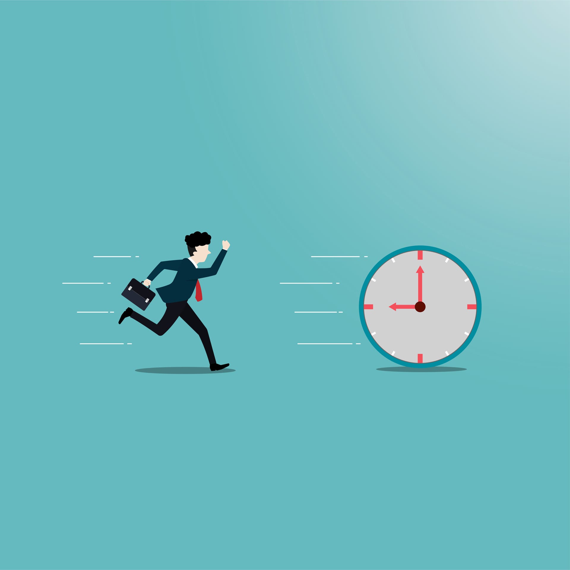 Businessman holding telescope standing top ladder clouds