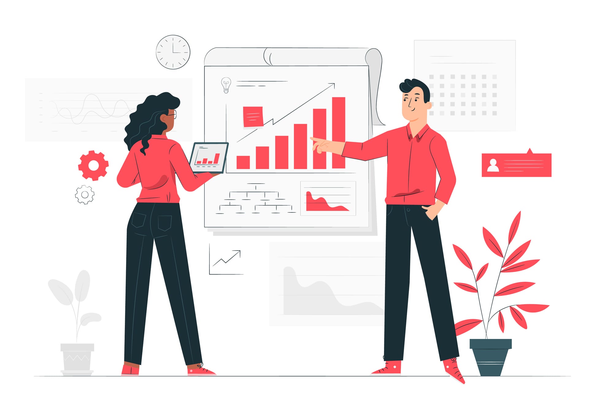 Office work business plan concept illustration