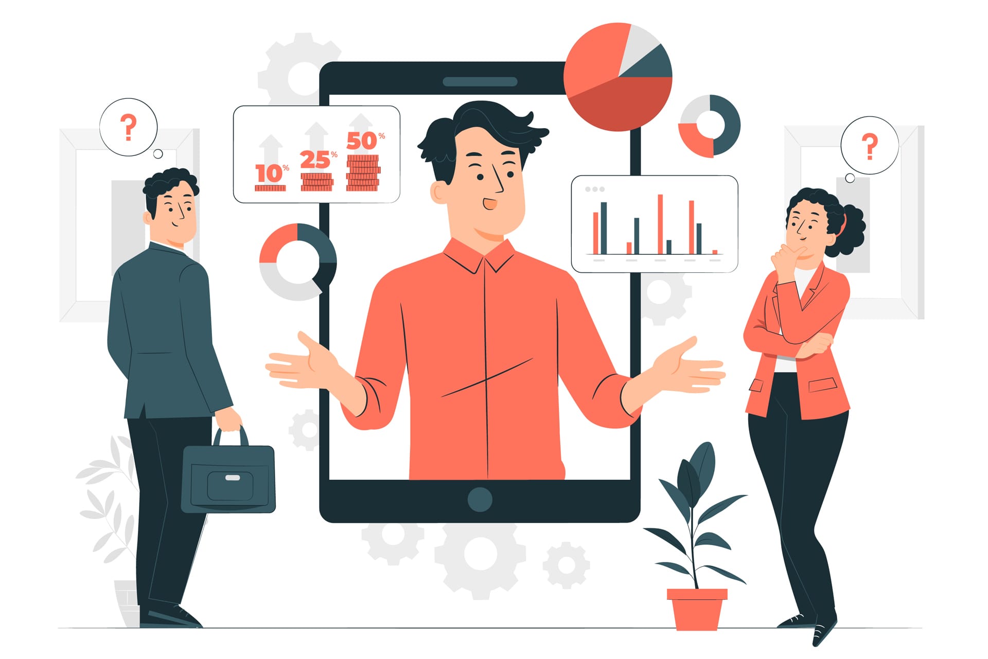 Online consulting concept illustration business clip art