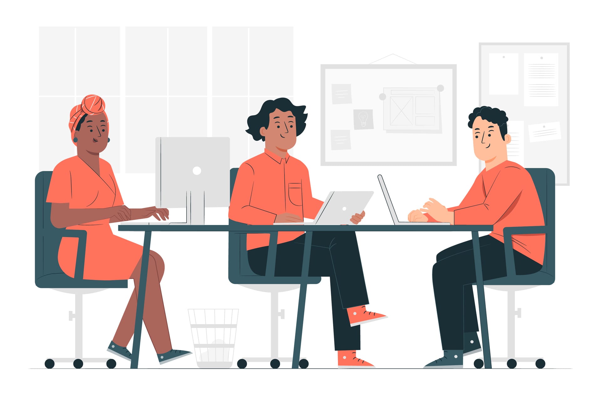 Shared workspace concept illustration image