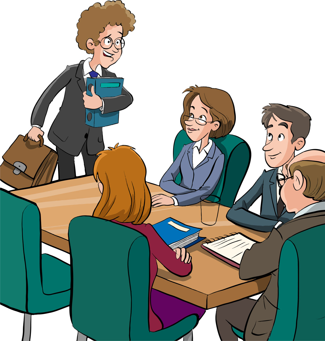 Businessman clipart business meeting cartoon image hand drawing sketch