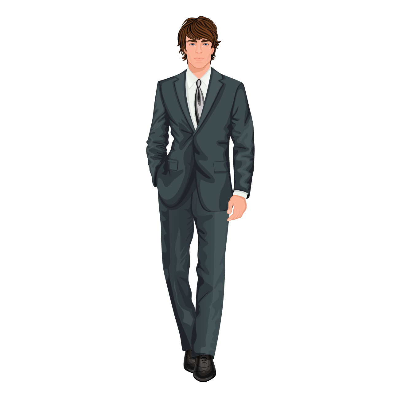 Businessman clipart young businessman standing character cartoon image hand drawing sketch