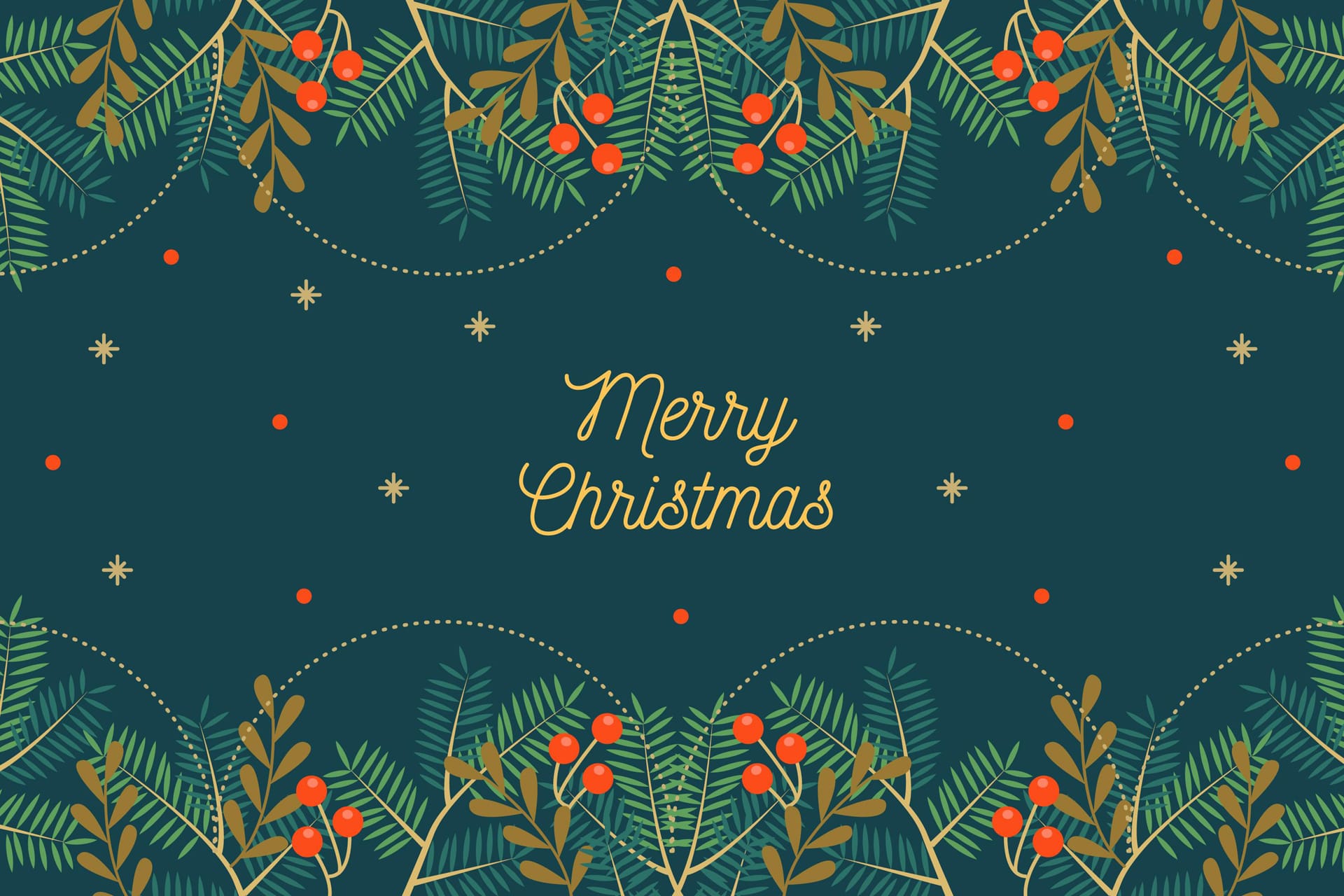 Christmas tree branches background flat design