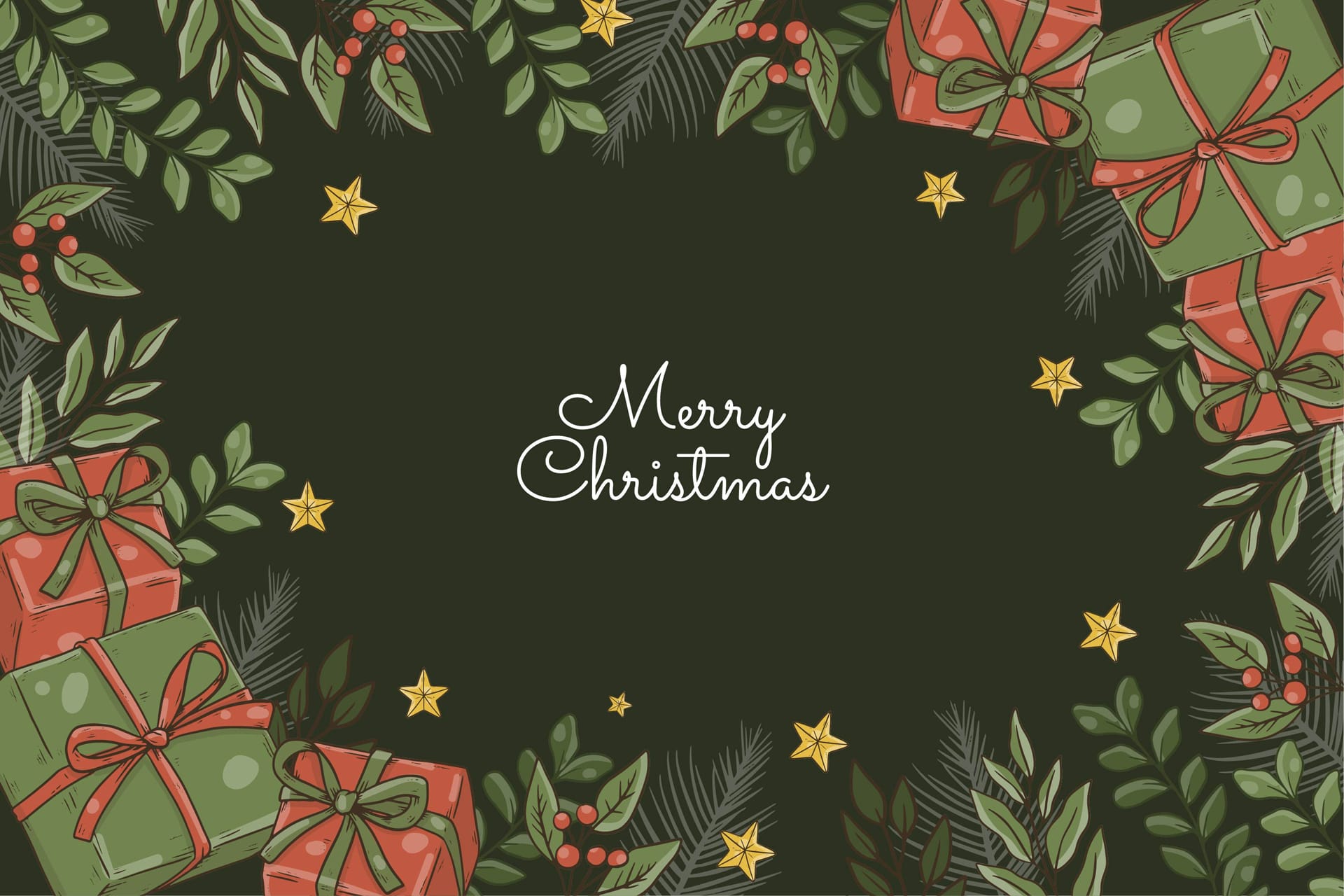 Hand drawn christmas background picture