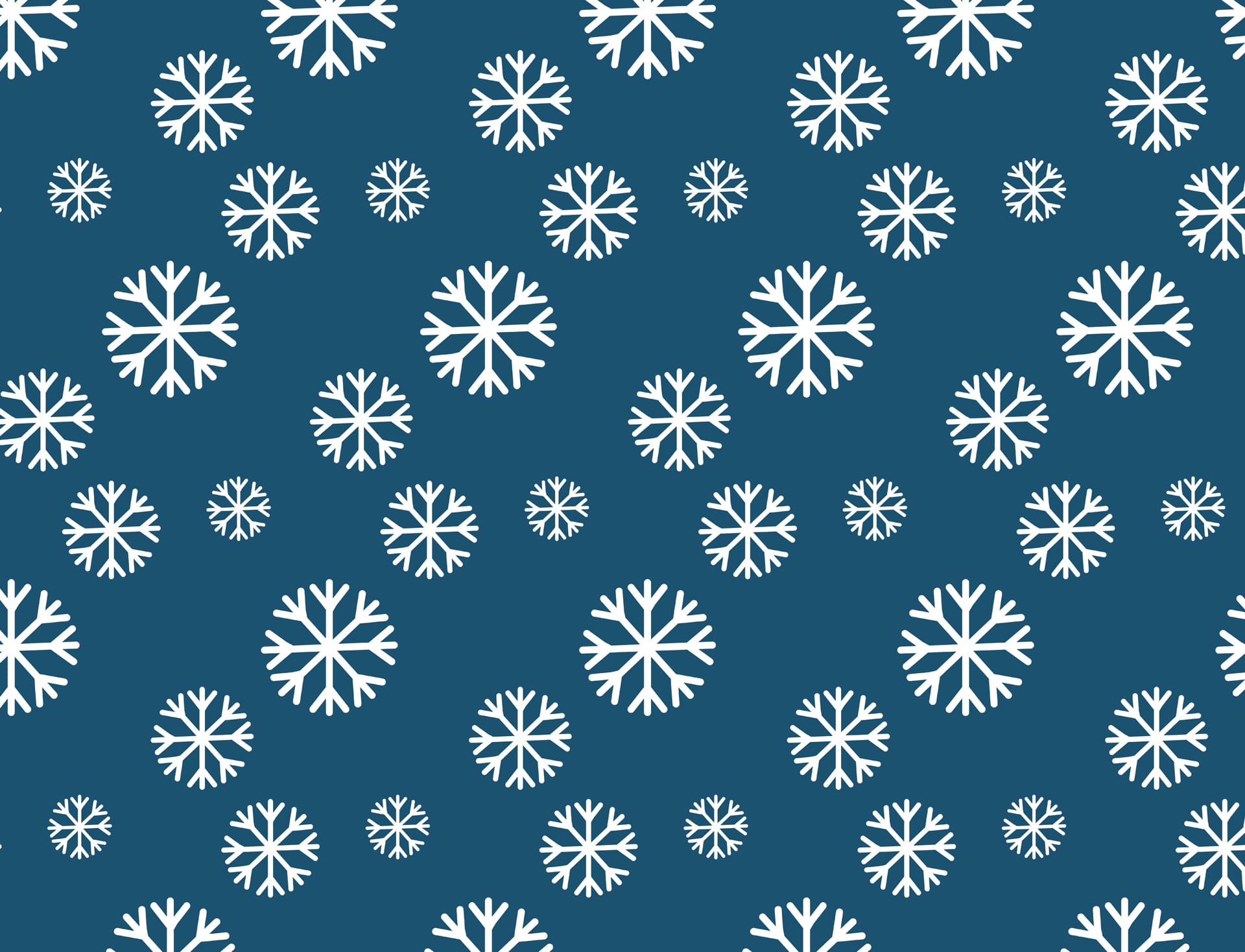 Pattern with white snowflakes blue background