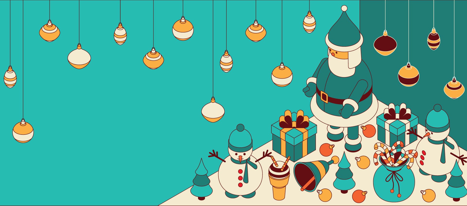 Christmas background with isometric cute toys image