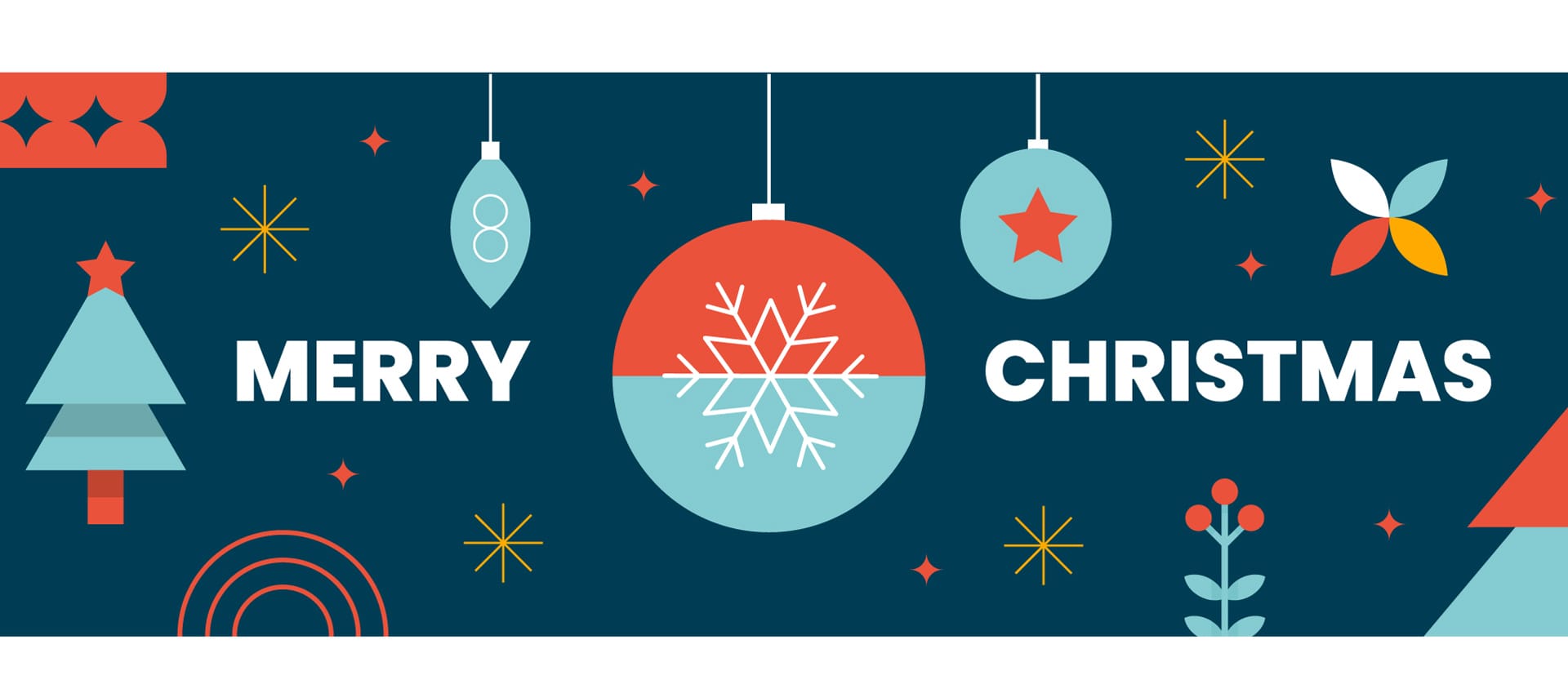 Flat christmas horizontal banner set excellent picture