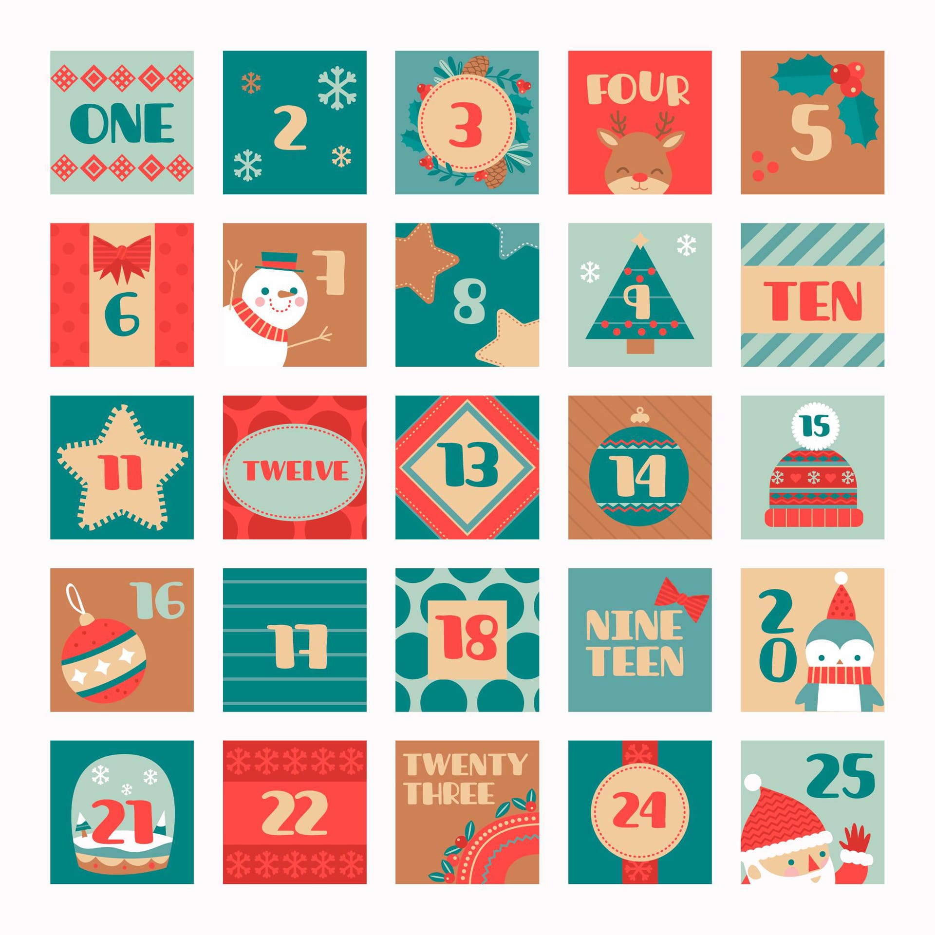 Flat design advent calendar excellent image