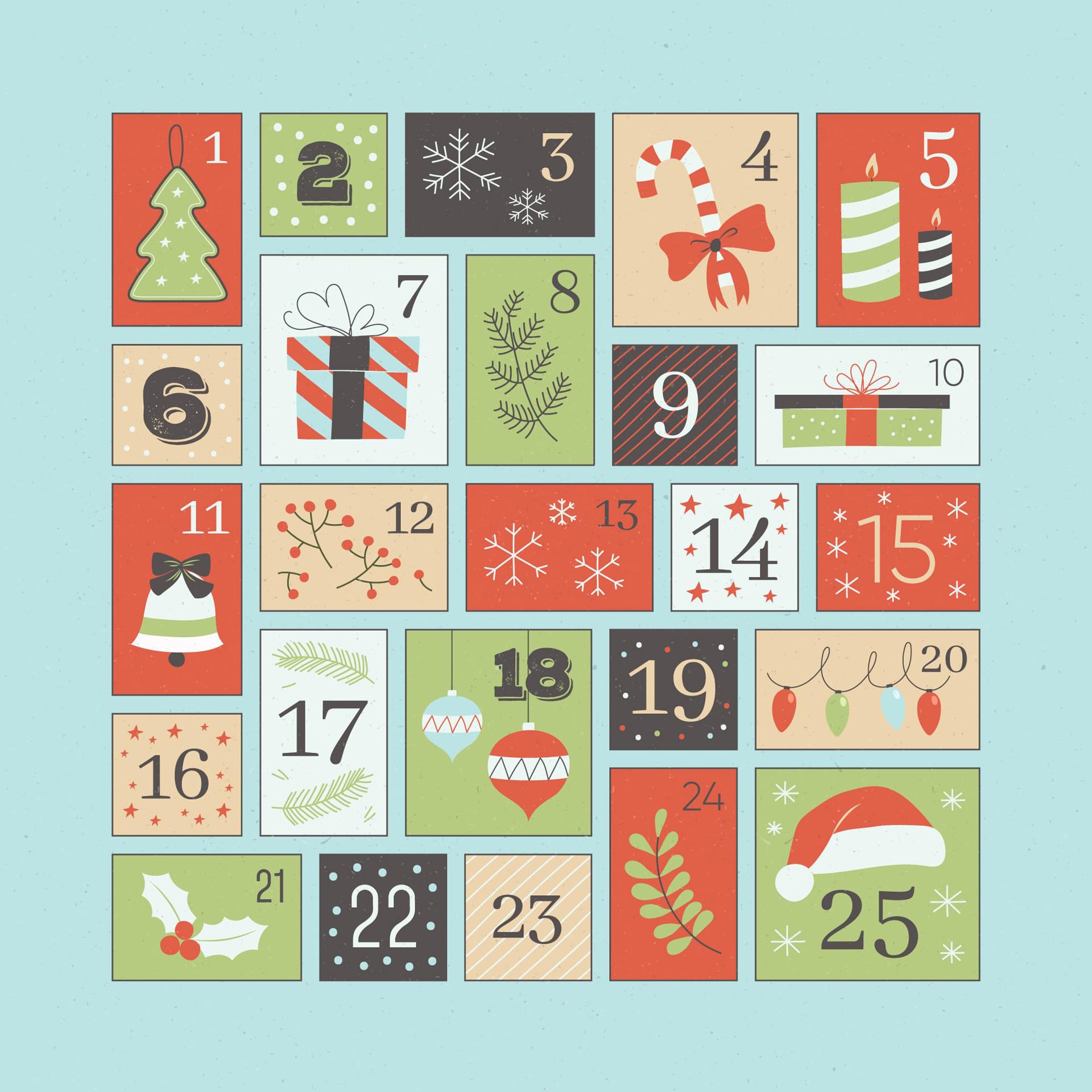Flat design advent calendar excellent picture
