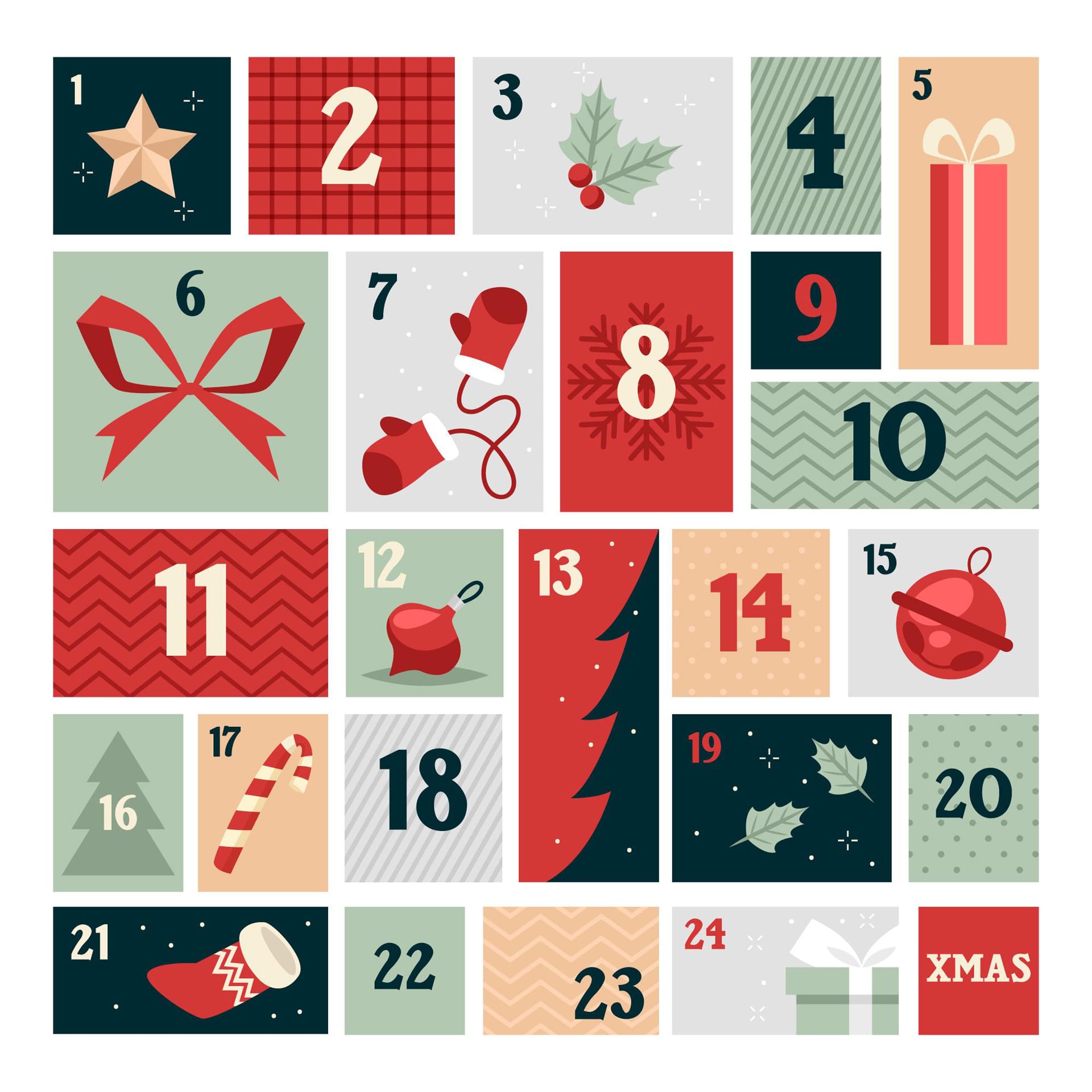 Flat design advent calendar nice image