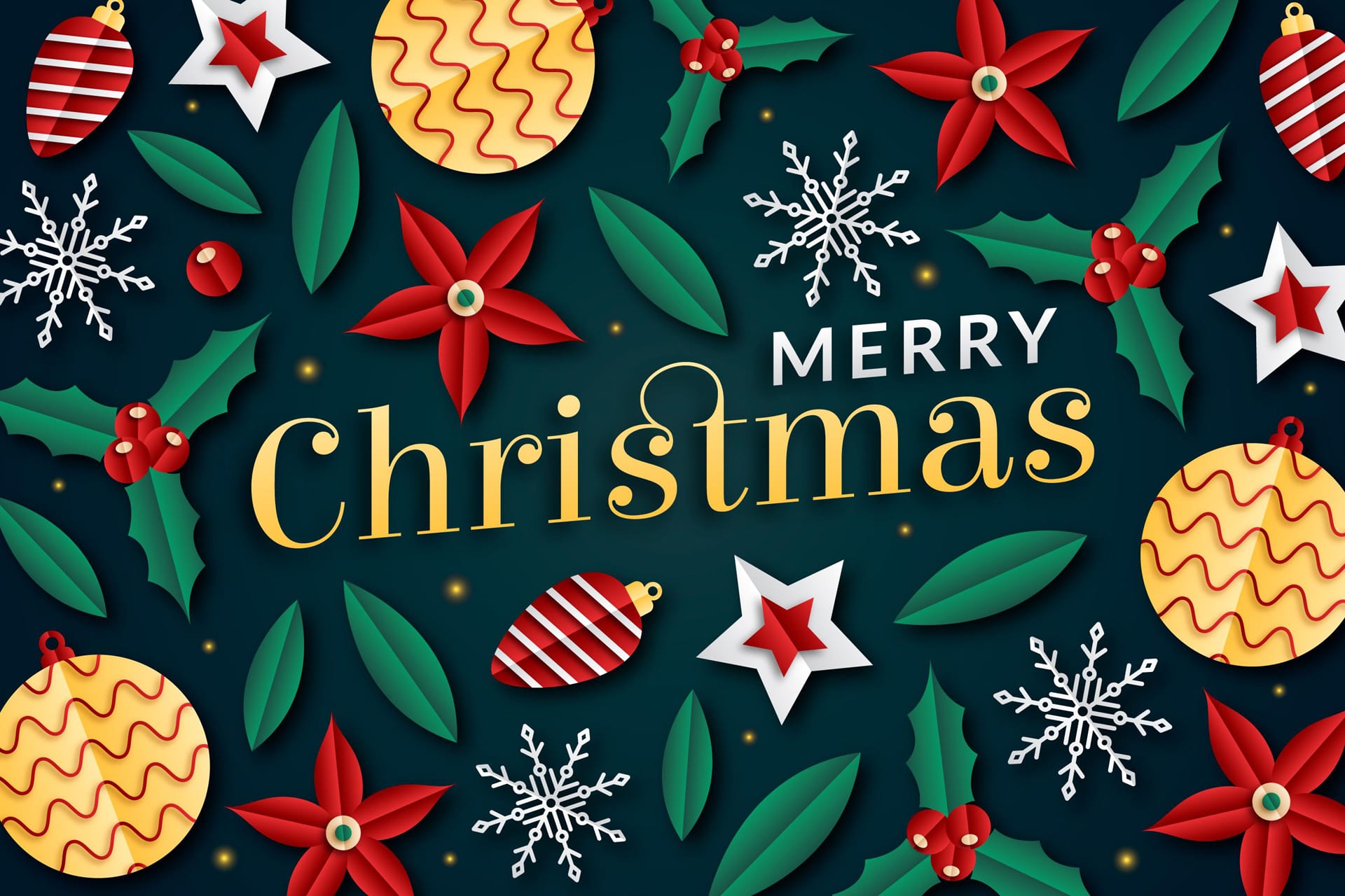 Flat paper style christmas background picture