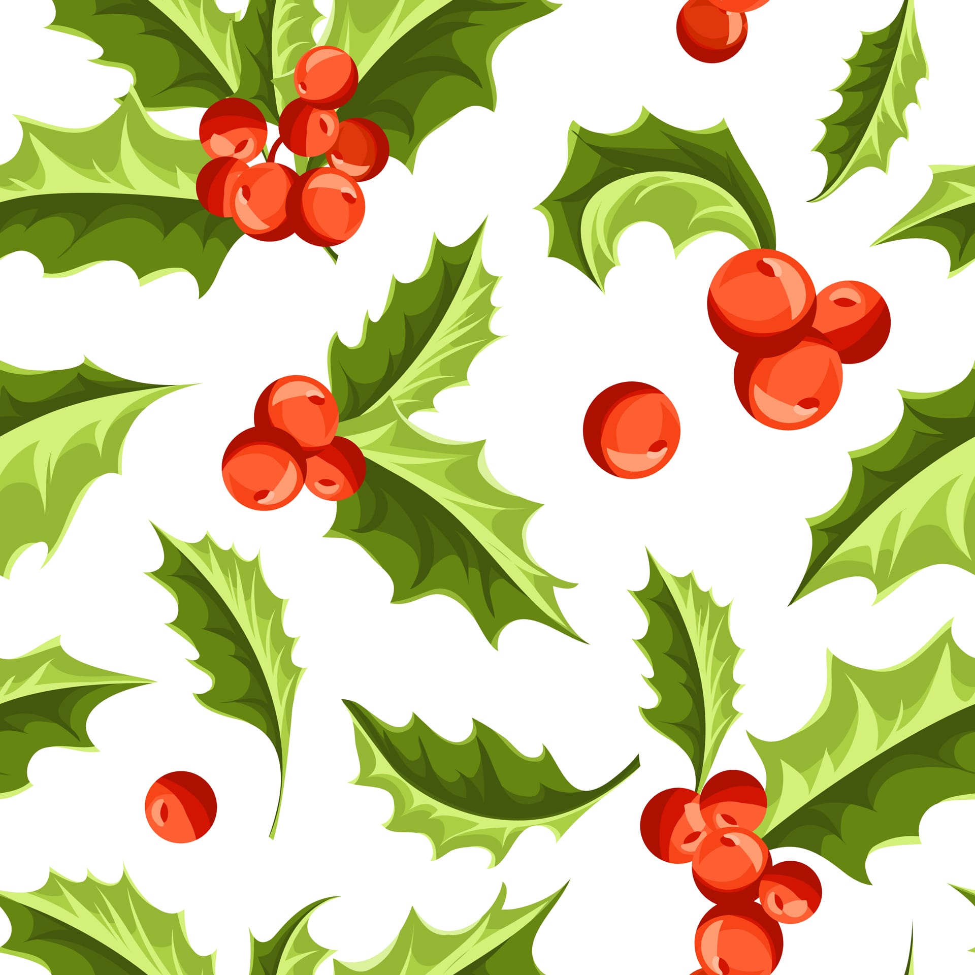 Christmas holly berry seamless pattern christmas clipart images