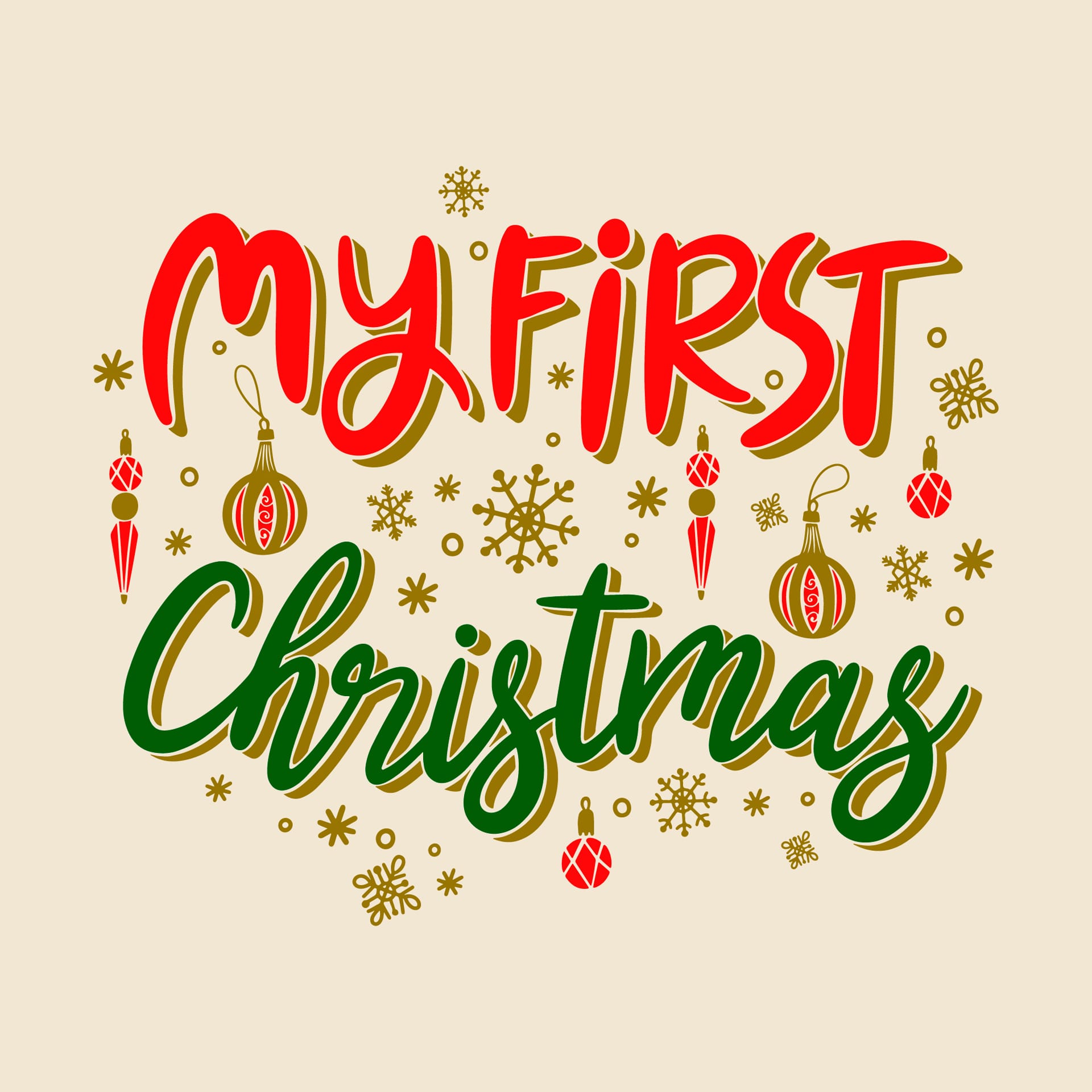 Hand drawn christmas lettering
