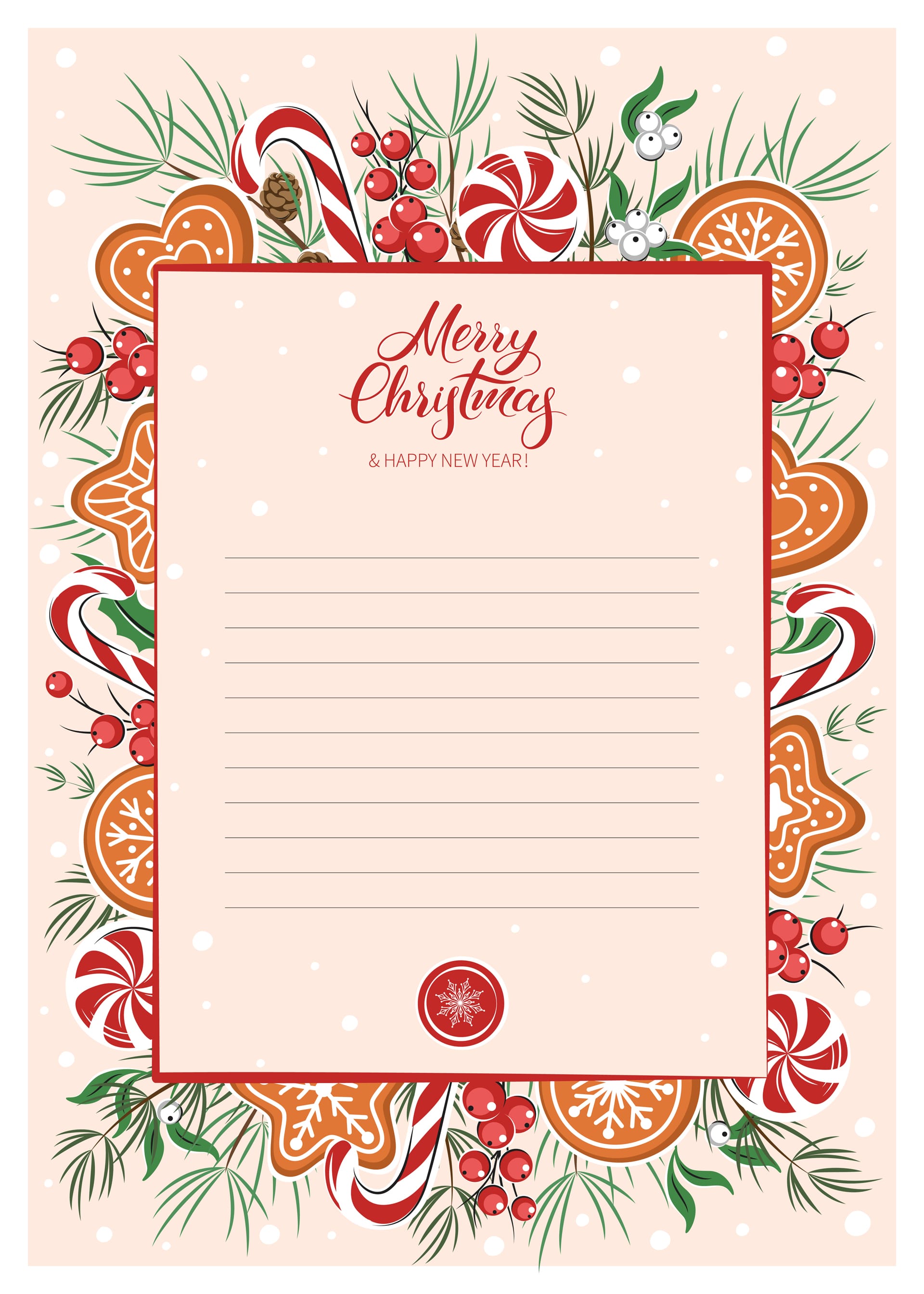 Blank greeting letter merry christmas happy new year christmas clipart
