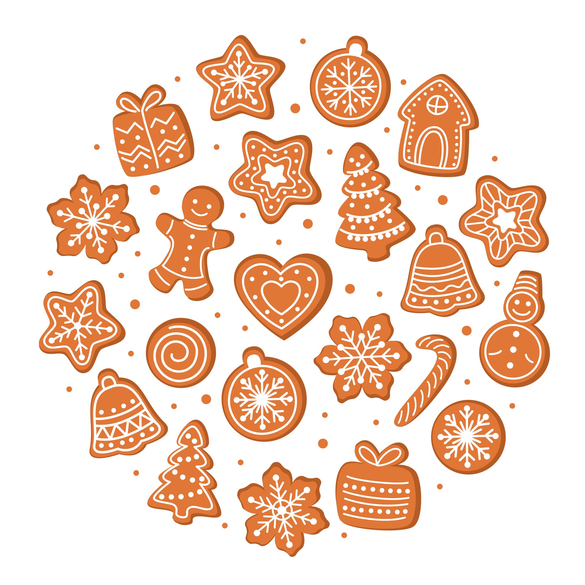 Christmas clipart big set christmas gingerbread image