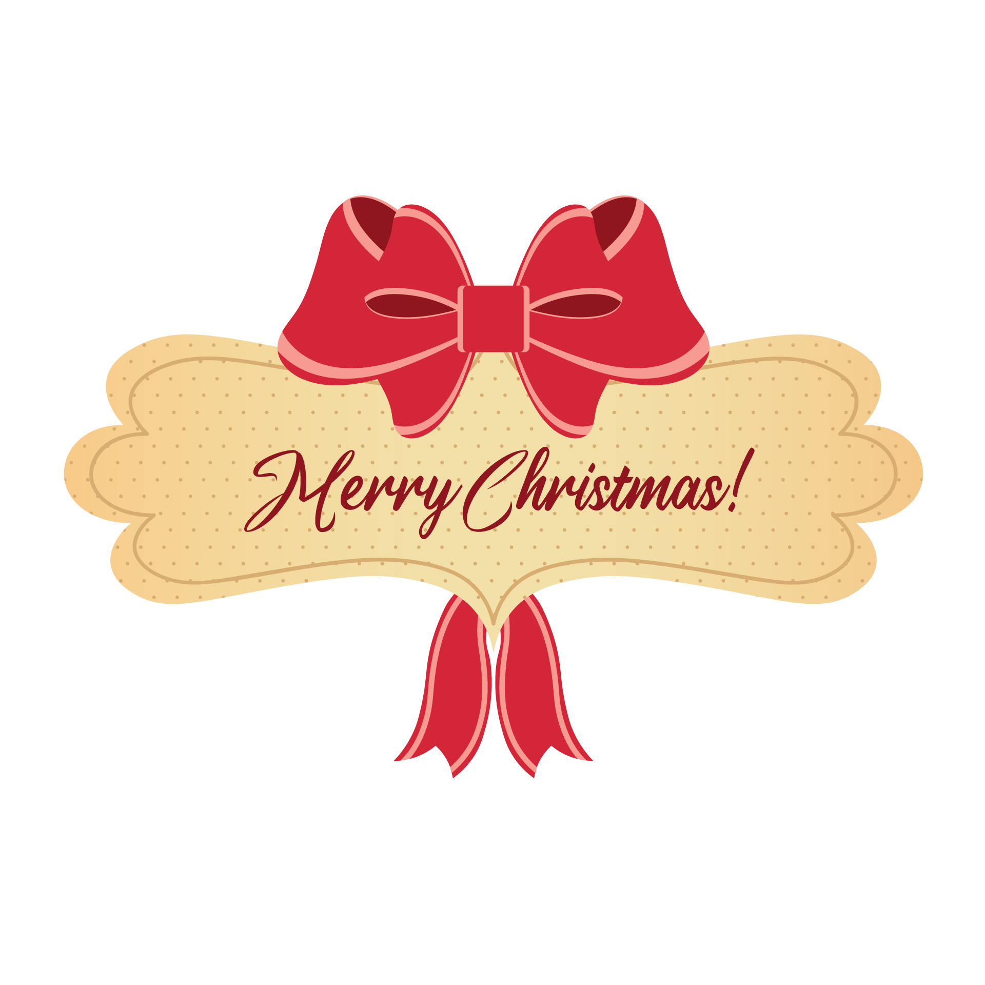 Christmas decorated with red bow illustration