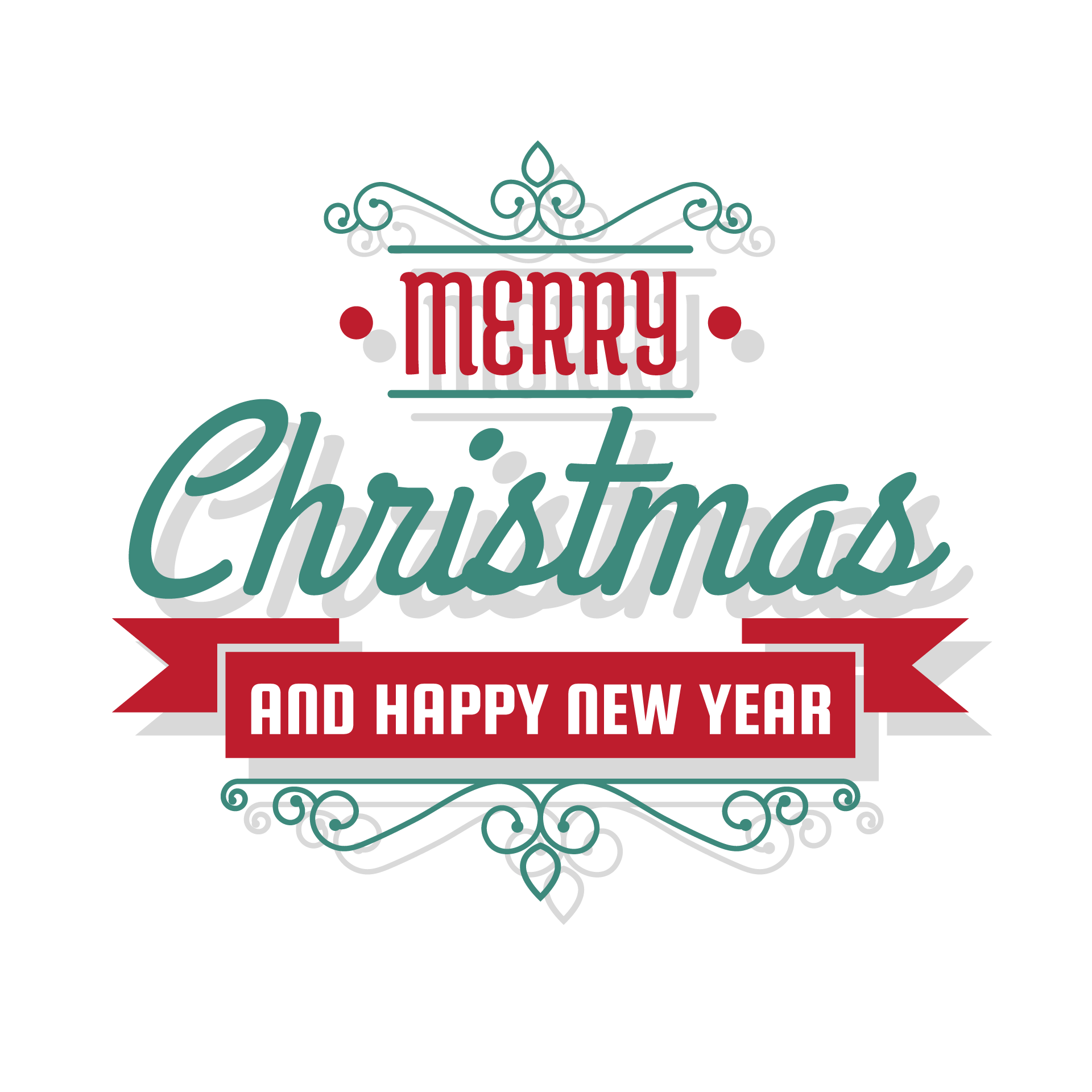 Christmas ribbon with decoration graceful image