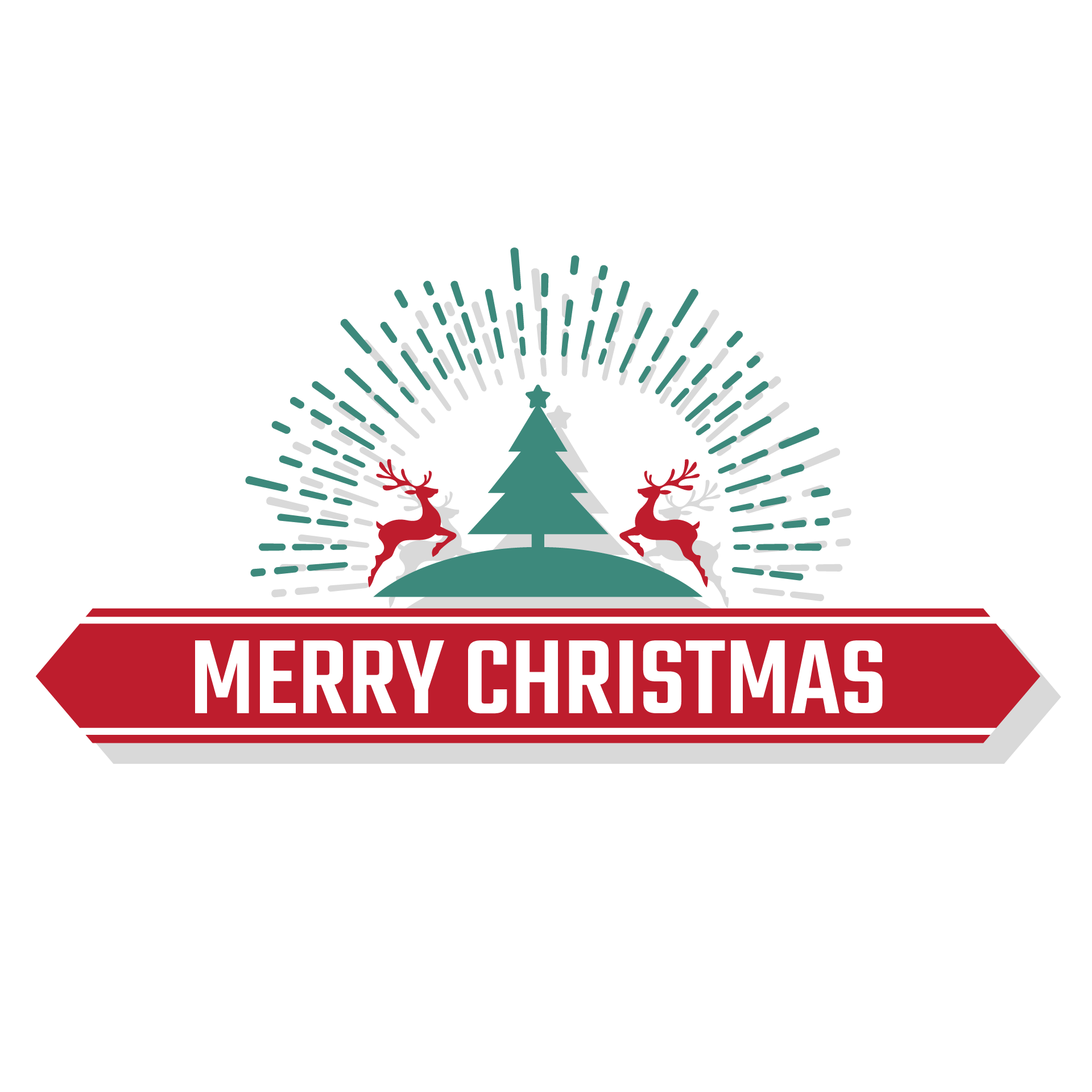 Christmas ribbon with decoration realistic image