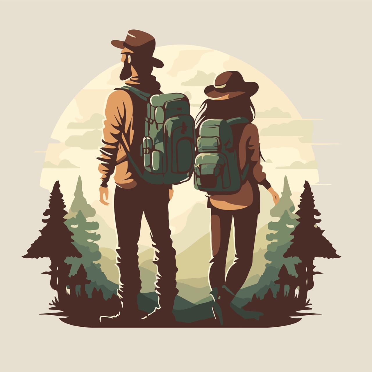 Couple clipart travelling couple logo going hand drawing sketch