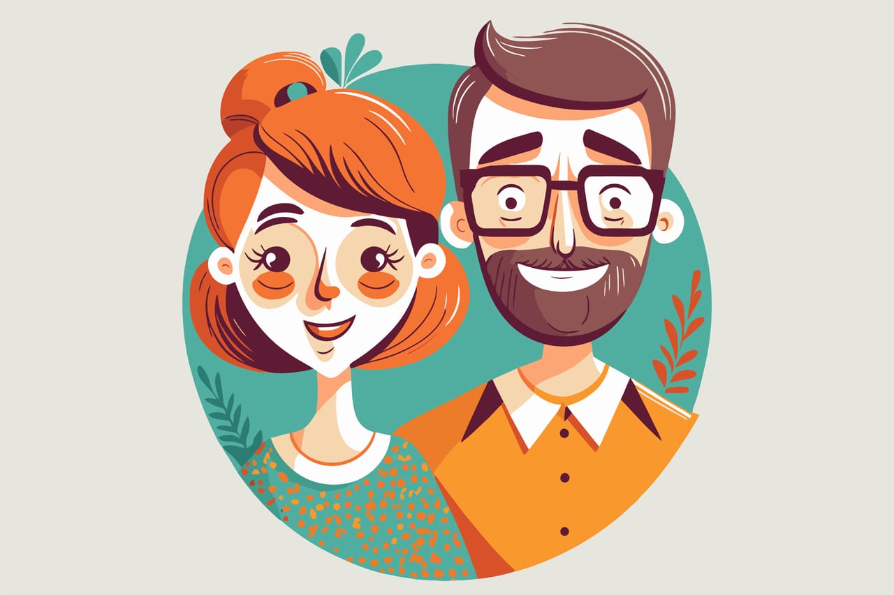 Couple clipart young couple portrait love happy smiling joyful boy and girl valentine