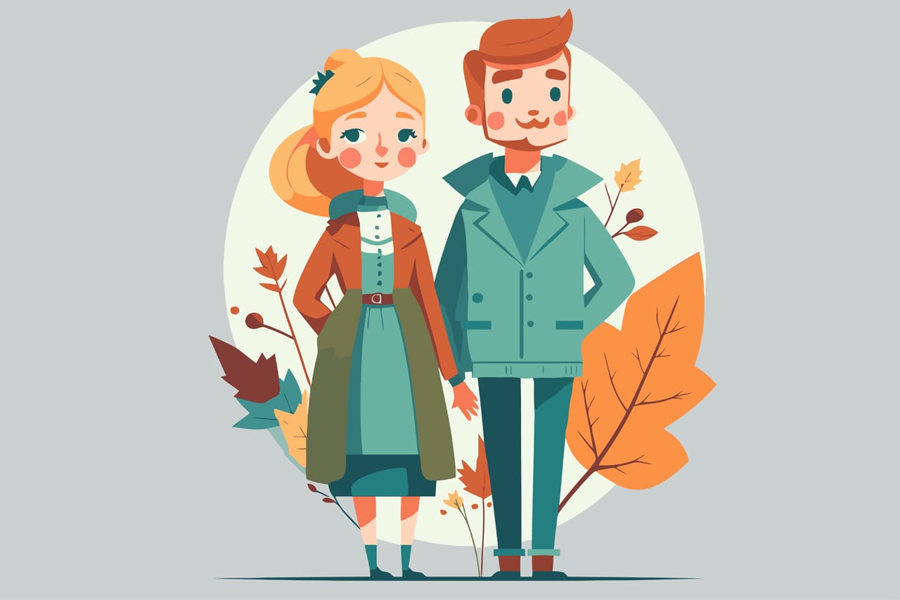 Couple clipart young couple portrait love happy smiling joyful boy girl hand drawing sketch