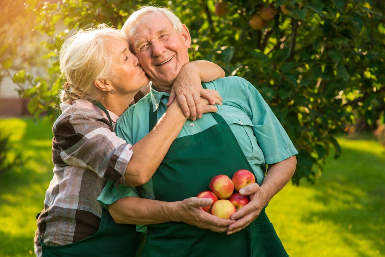 Related image elderly couple with apples