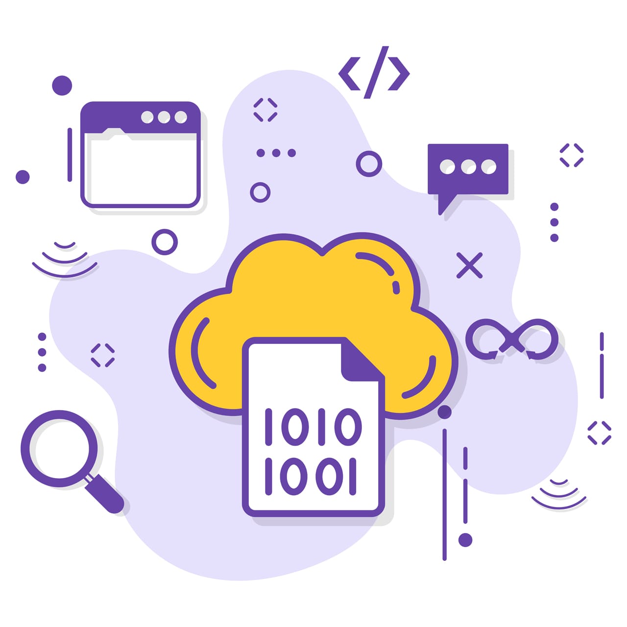 Binary file sign stock illustration cloud encryption decryption concept encoding transforming