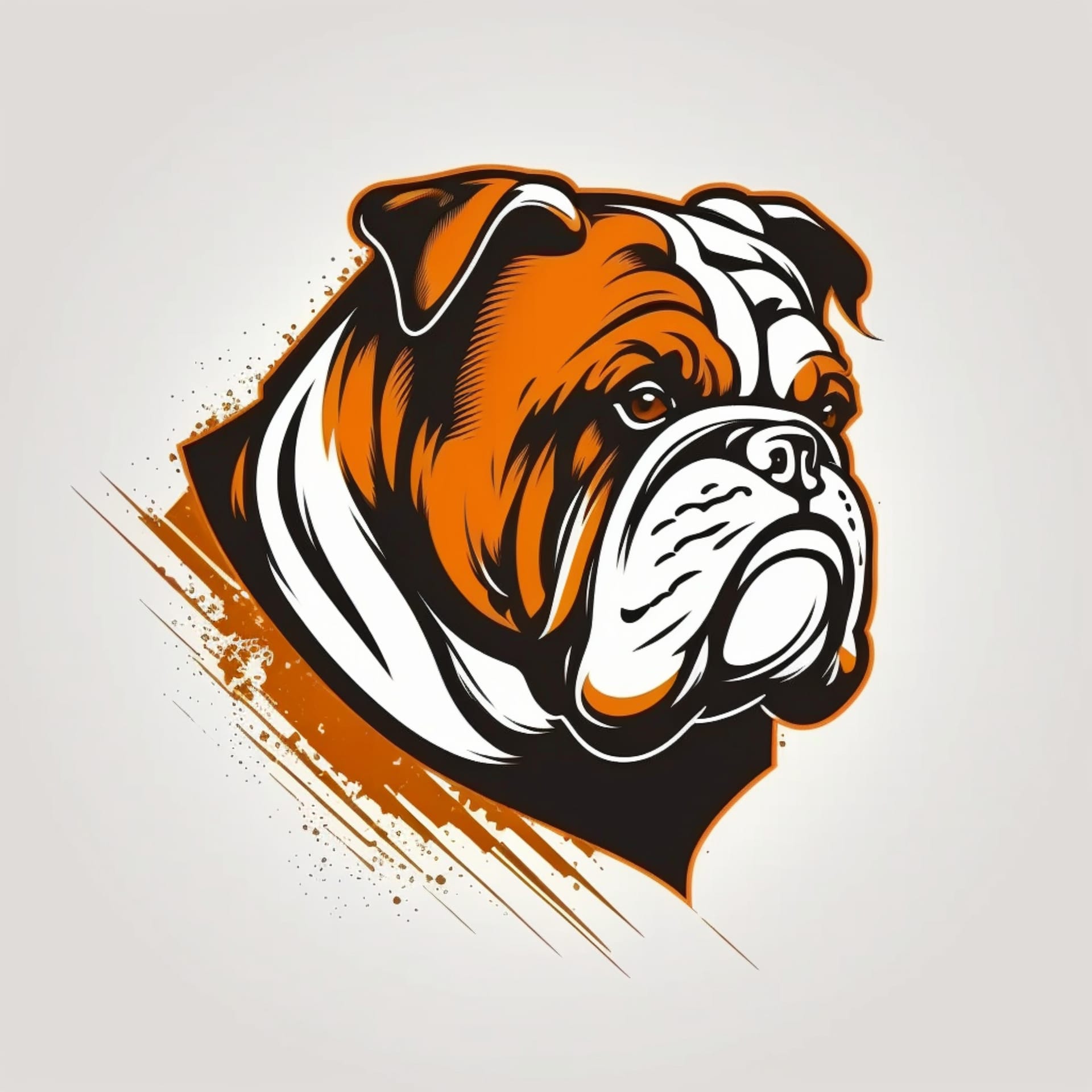 Cute dog clipart bulldog logo illustration image
