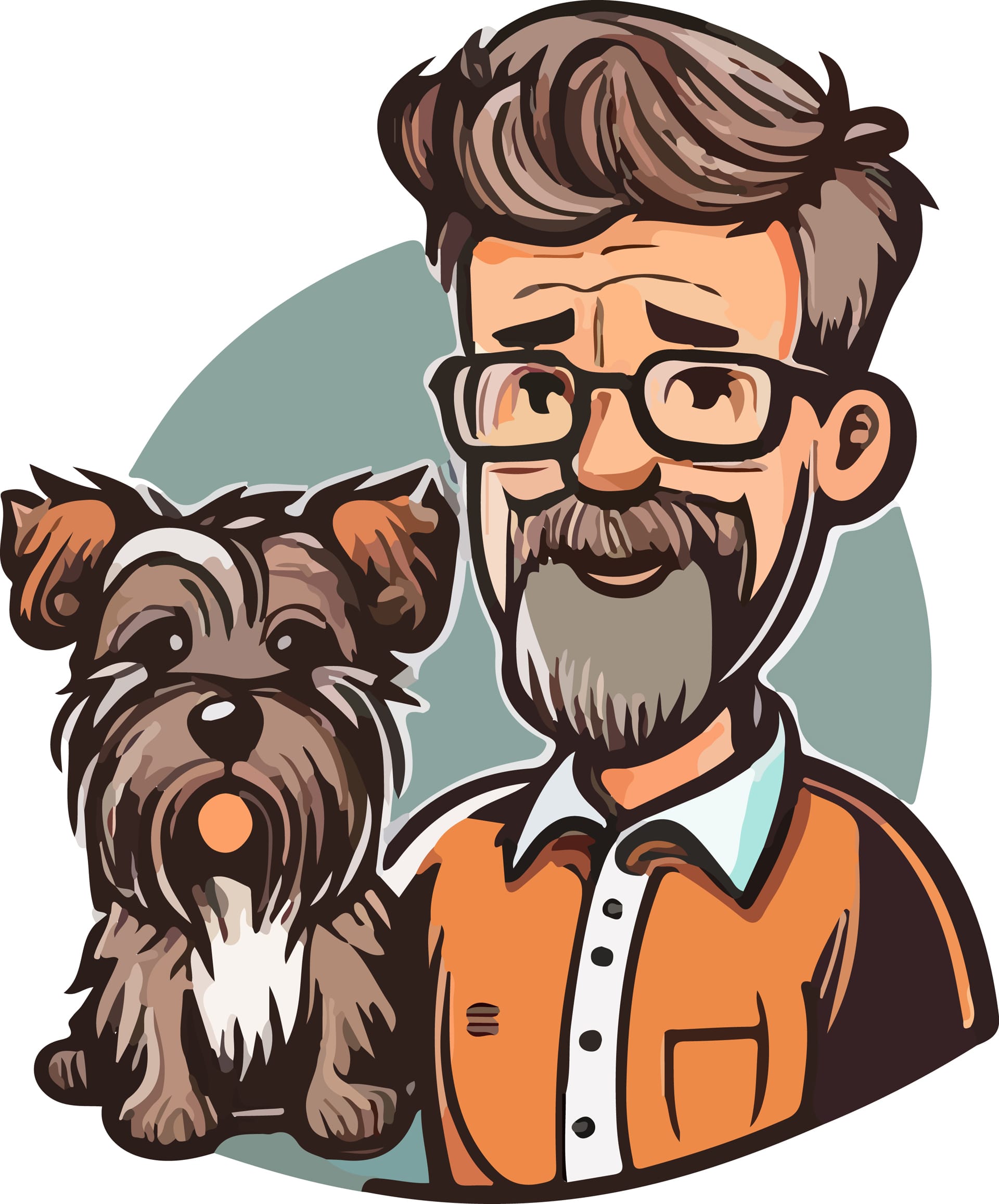 Cute dog man illustration image
