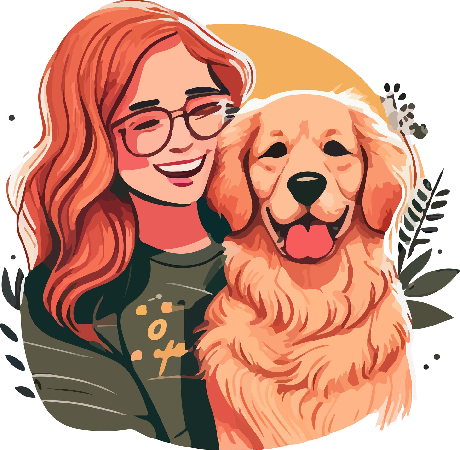 Cute dog mom illustration picture