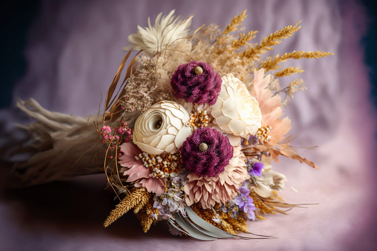 Related image bridal bouquet dry flowers violet burgundy colors