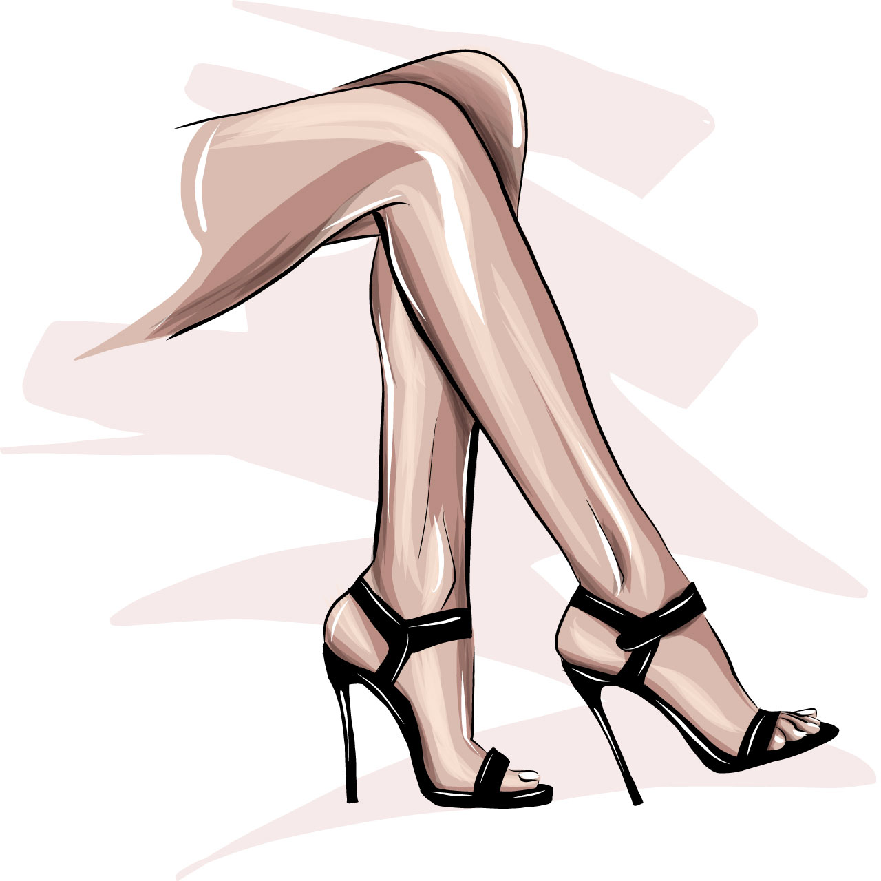 Beautiful female legs fashion woman legs black shoes female body parts black strappy heels
