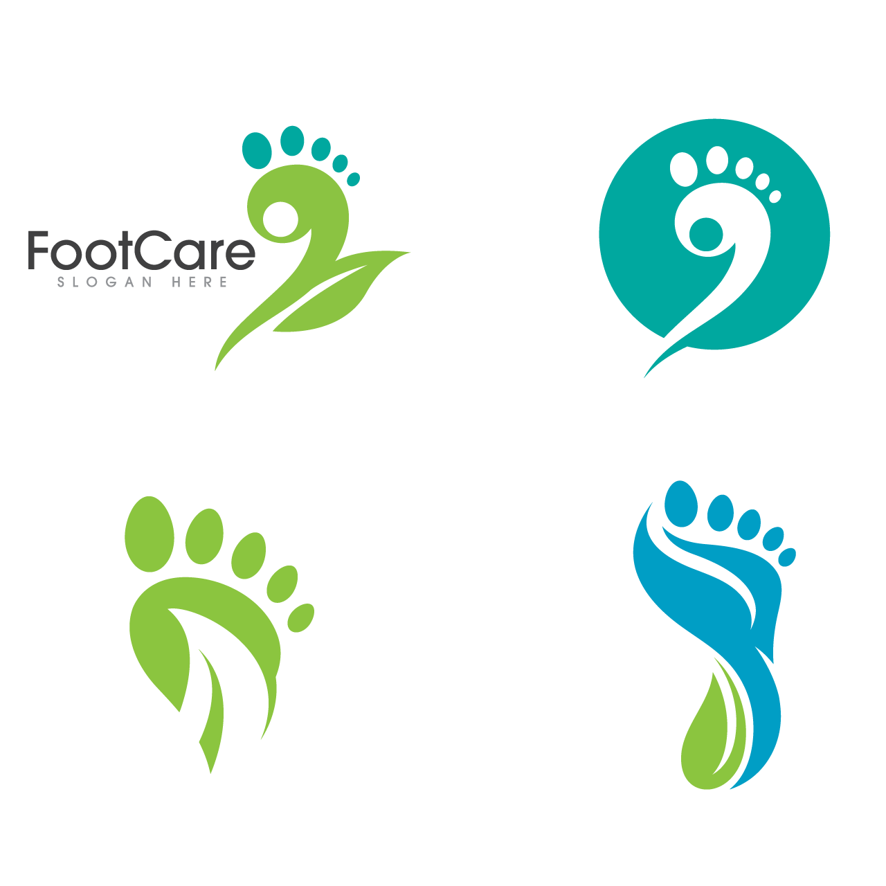 Foot care logo template cartoon illustration image hand drawing sketch